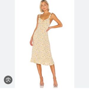 AUGUSTE - yellow floral dress w matching little girls dress